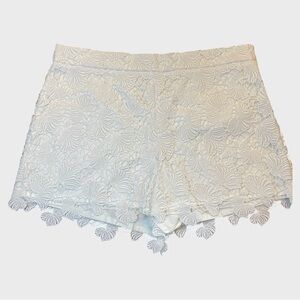 Ann Taylor White Lace High Waist Shorts